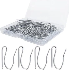 Drapery Hooks Pins for Curtains, 1.2 Inch Stainless Steel Curtain Hooks, Pin-On