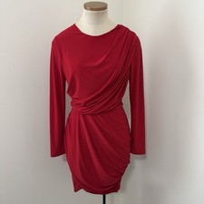 ASTR The Label Small Red Long Sleeve Gathered Mini DRESS Valentine’s Career