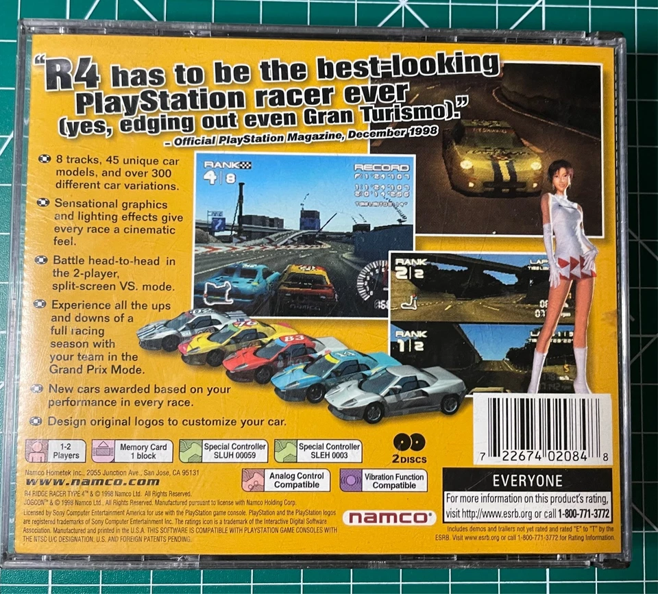 R4: Ridge Racer Type 4 (Sony PlayStation 1) 1999 CIB TESTED - Image 2 of 4