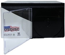 USDISC CD Jewel Cases Slimline 5.2mm, Single 1 Disc Black Lot