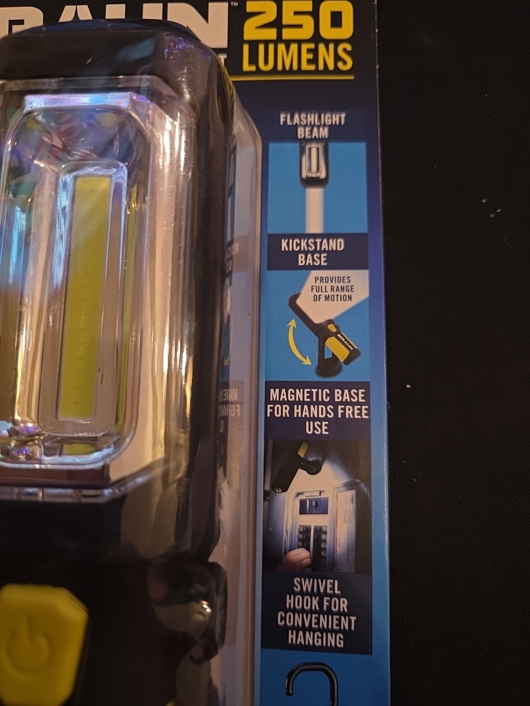 Folding LED Work Light Portable Mechanic Car Workshop Flashlight Magnetic 250 lm