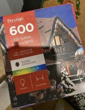 Mains Operated 600 LED Gutter Icicle Lights 24.8m Multicolour Outdoor Indoor