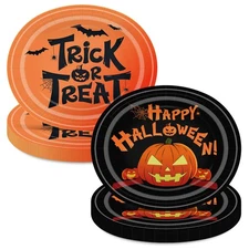 Nuolifee 50Pcs Halloween Oval Paper Plates -10" x 12" Large Large, Colorful 