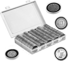 100pc 17-30mm Coin Holder Capsule Case Set 5-Size Gasket With Box for Collectors