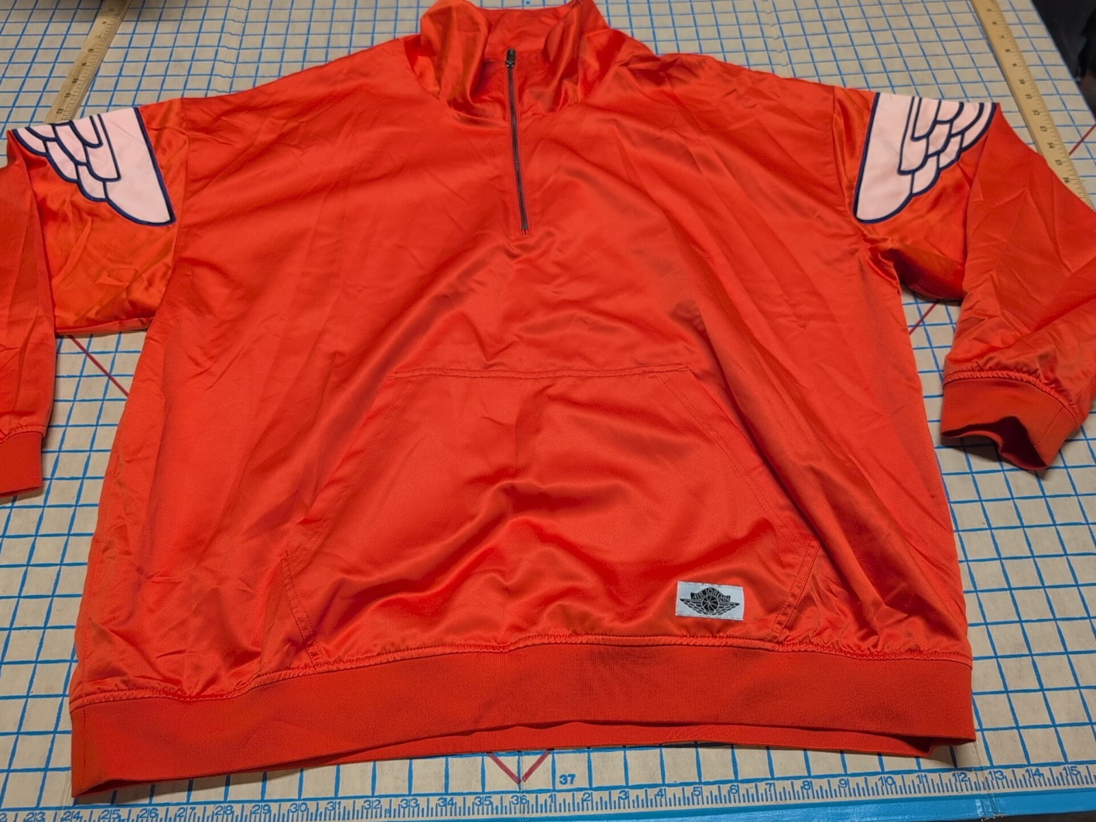 SACAI X NIKE Nike Jordan Brand Wings Classic Quarter Zip Giacca Pullover Arancione Uomo 2XL~8