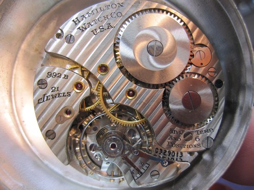 16s Hamilton 21J 992B grade railroad pocket watch movement