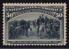 1893 US Columbian Exposition, Recall of Columbus SC 240, 50c Slate Blue MLH F/VF