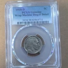 1918-D Buffalo Nickel PCGS Genuine Wrap Machine Dmg-F Detail 5C Denver Coin