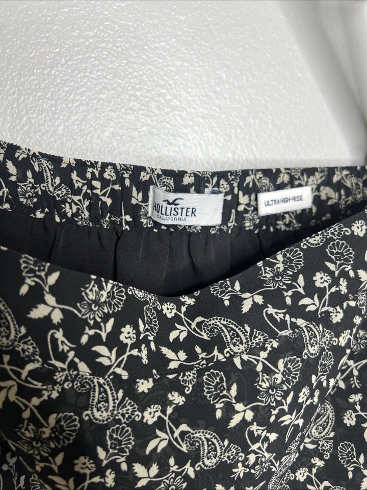 Falda envolvente sintética Hollister floral y cachemira negra mini chifón para mujer - grande Foto 3 de 4