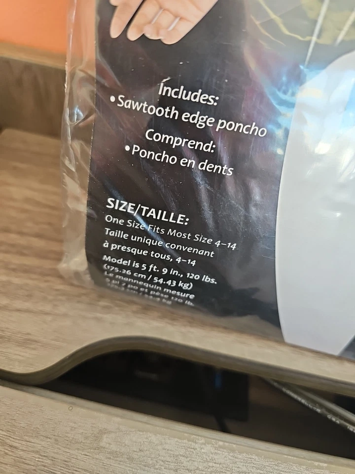 Новый нераспакованный женский пончо один размер паутина костюм для Хэллоуина веселый мир серебристый блеск - Изображение 3 из 4