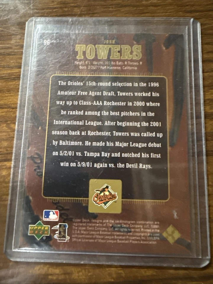 2001 Upper Deck Gold Glove - Josh Towers #96 /1000 (RC) - Image 2 of 2