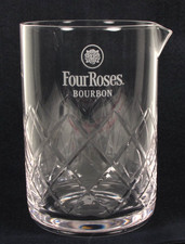Cocktail Kingdom Four Roses Bourbon Mixing Glass Yarai-Style Etched Barware