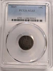 1849-P Philadelphia Seated Liberty Silver Dime PCGS Graded AG 3