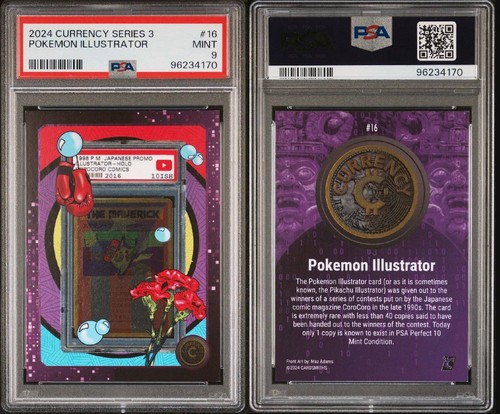 2024 Currency Series 3 Pokemon Illustrator Card Ice Foil & Rainbow Holo PSA 9 - Picture 5 of 5