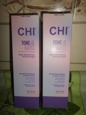 2 x CHI Tone & Gloss Demi Permanent Cream Toner In Sea Sand  2 x  85g