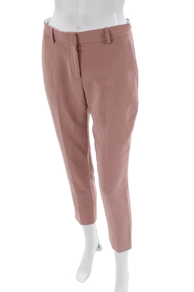 Pantalones de vestir Theory para mujer Treeca 2 modernos crepé pierna ajustada rosa talla 0 Foto 2 de 4