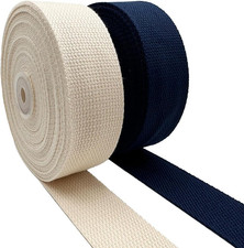 Cotton Webbing Straps - 1.5 Inch, 2 Rolls/20 Yards for Bag Handles, Tote Bag, Cl