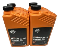 4 Quarts of Harley Davidson GENUINE SAE 50 Motorcycle Oil Fast Free Shipping!