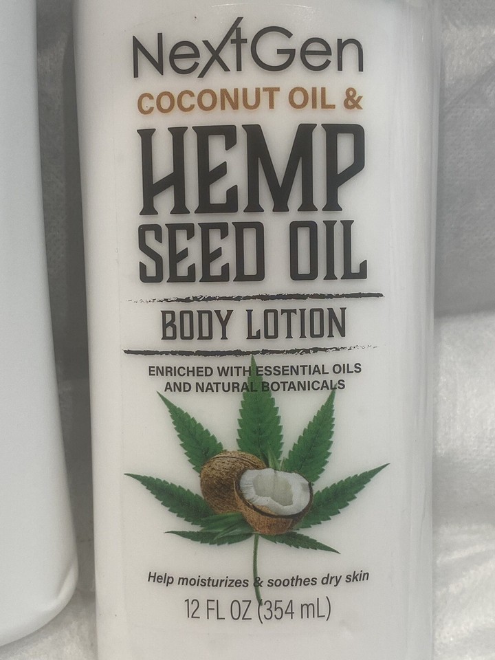 2pc SET NextGen Pure Natural Hemp Seed Oil Body Wash & Coconut Oil w