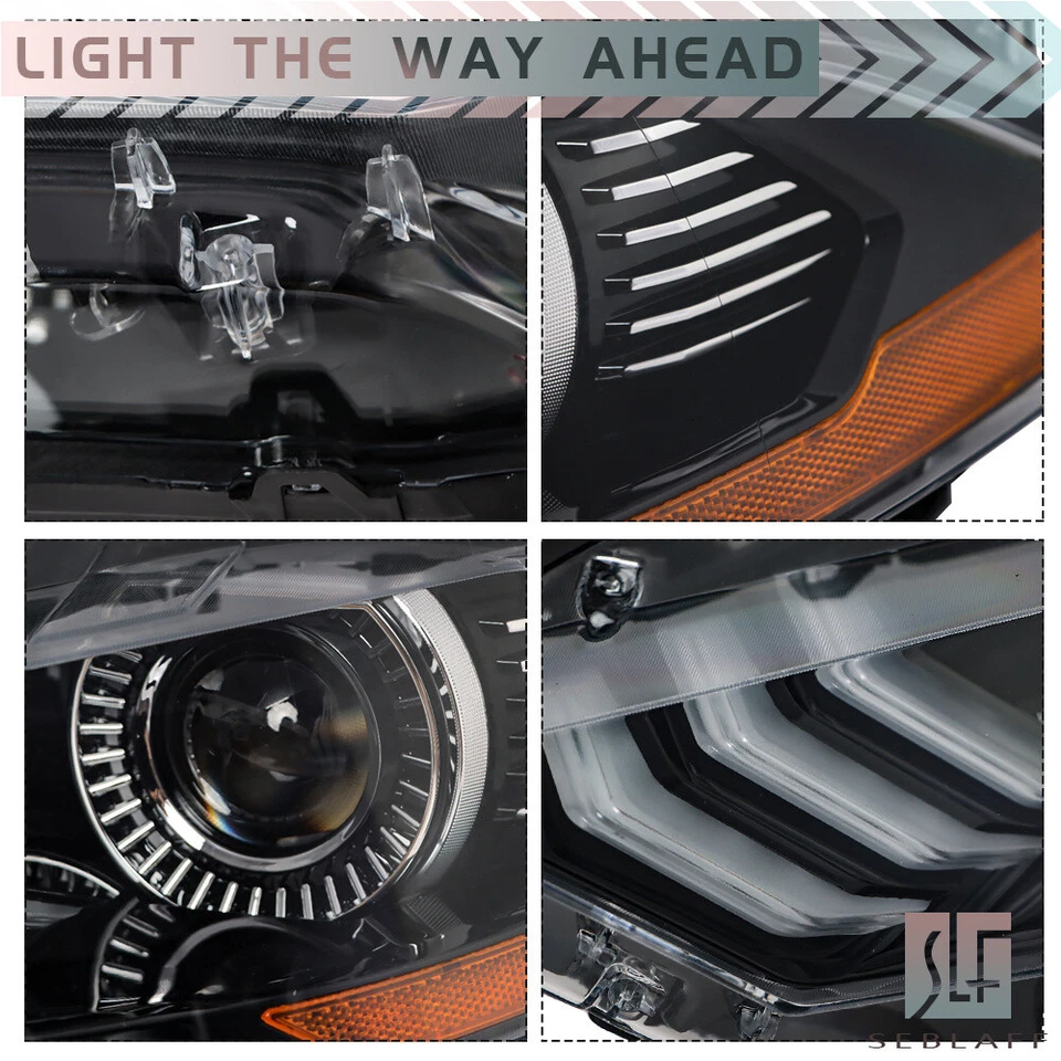 Par de faros delanteros LED para Ford Mustang 2018-2020 faros proyectores con DRL Foto 4 de 4