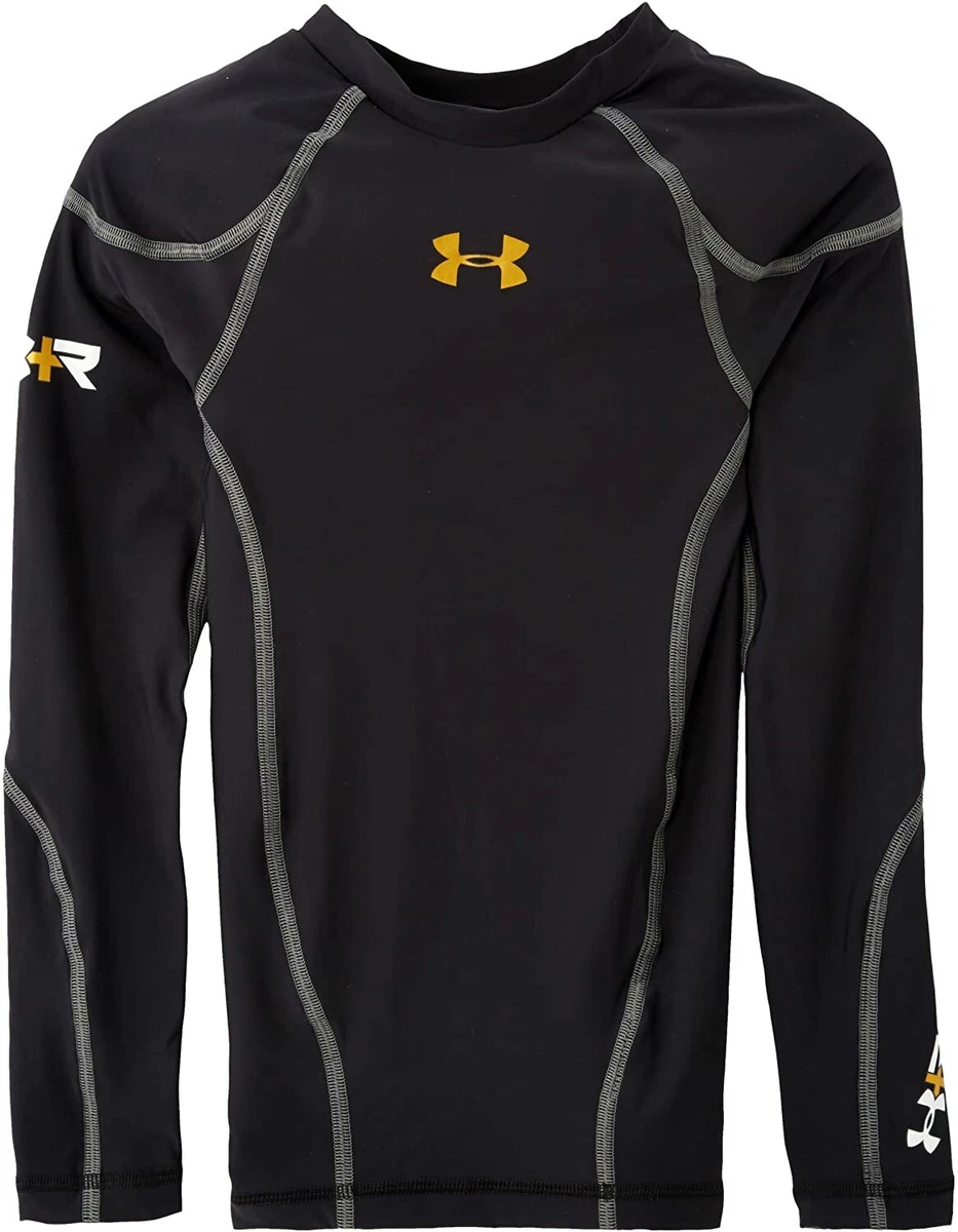 Under Armour Recharge Long Sleeve Black Strategic Compression Energy Shirt NW S