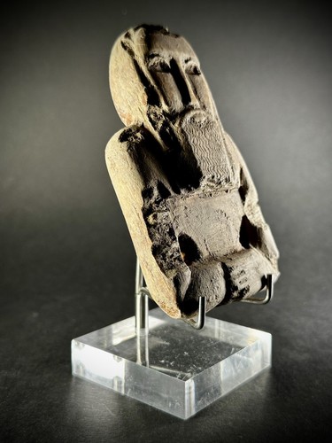 BEAUTIFUL DETAIL ANCIENT NEAR EASTERN STONE CARVED WORSHIPPER DIETY IDOL - Picture 3 of 19