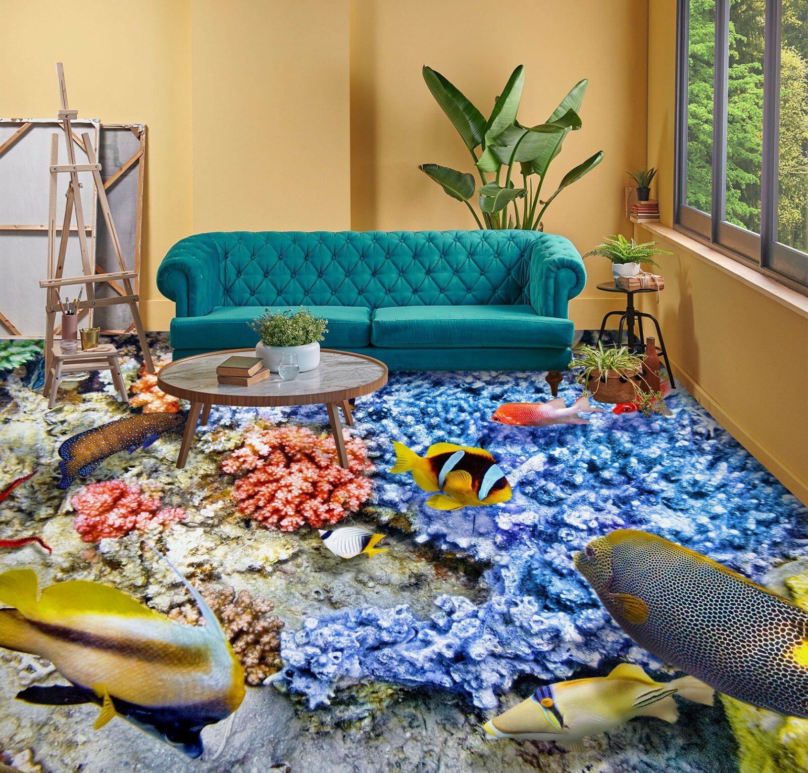 3D Coral Fish 5111NA Mural Mural Mural Tapeta Tapeta Rodzina DE Fay Nowy nowy