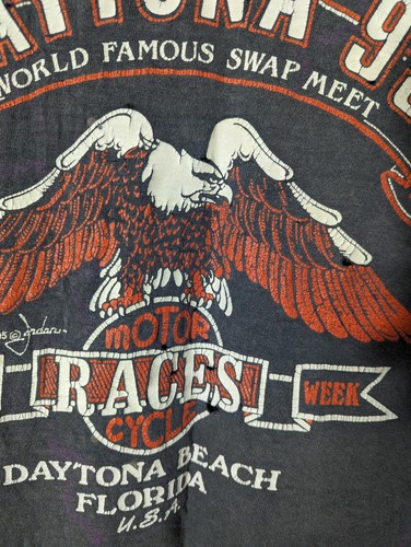 VTG 1995 Daytona Beach 3d Emblem Motorcycle T Shirt Size Large - Distressed - Picture 15 of 18