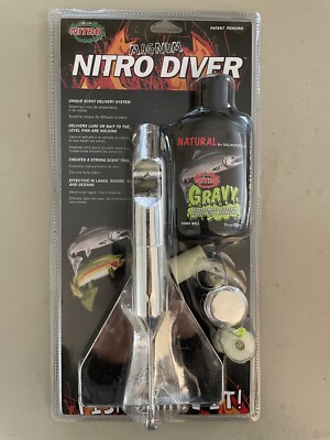 Eagle Claw Nitro Diver Magnum Silver w/ Salmon Fishing Attractant Gravy Fishing