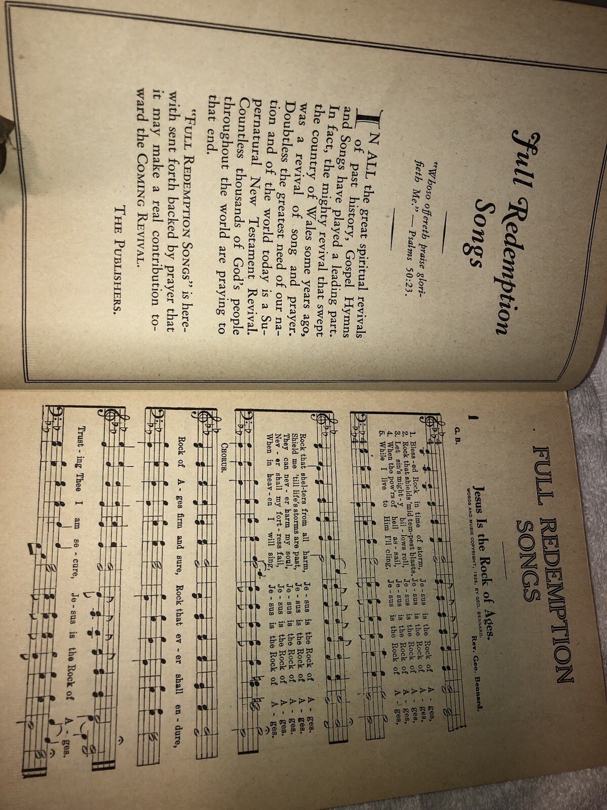Full Redemption Songs, Rev. George Bennard 1933 The Rodeheaver Hall-Mack Co.