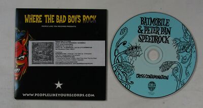 Batmobile Peter Pan Speedrock Cross Contamination Adv Card CD 2008 Psychobilly