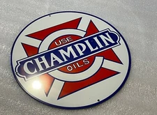 CHAMPLIN OIL Gasoline MOTOR OIL SIGN Gas Vintage Style Steel Sign