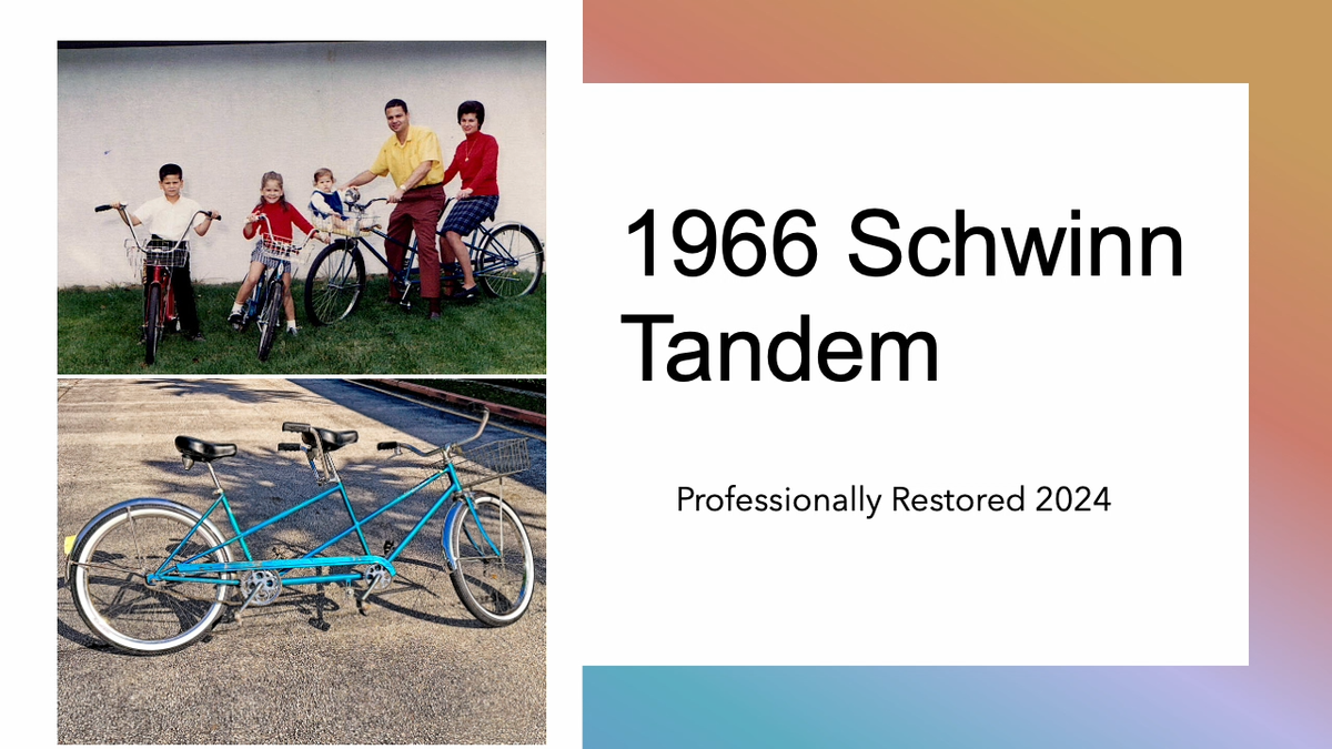 Vintage 1966 Schwinn Tandem Bicycle professionally restored 2024