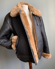 Vintage Sheepskin Shearling Flying Bomber Jac...