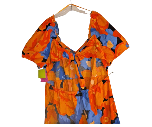 Tabitha braunes Damen KLEID Übergröße 20/22 W Blumenmuster Puffärmel hinten zum Binden - Bild 10 von 21