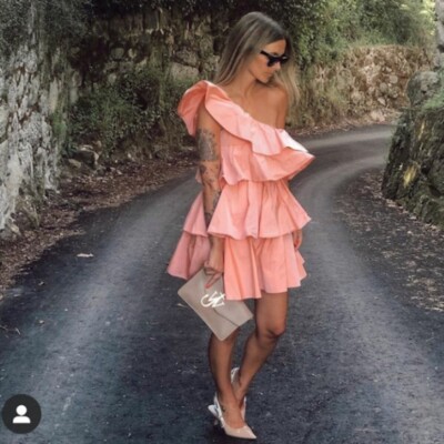 ZARA PINK RUFFLED ASYMMETRIC BIRTHDAY DRESS | eBay ZARA PINK RUFFLED ASYMMETRIC BIRTHDAY DRESS | eBay