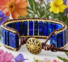 2025HOT Natural Lapis Lazuli Blue Stone Energy Handmade Bracelet Reiki Gift
