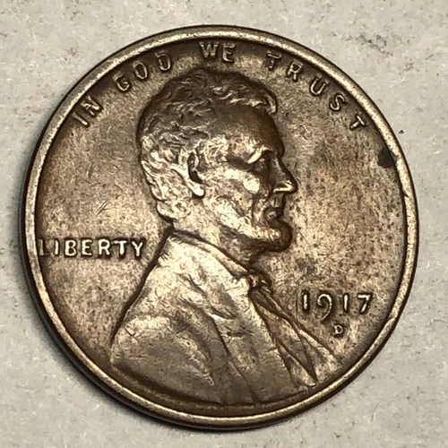 1917-D Lincoln wheat cent. XF, weak reverse. #g2