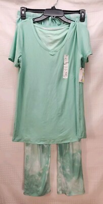 Sonoma Pajama Pants Set Womens Sz XS Tie Dye Drawstring Short Sleeve Pockets 