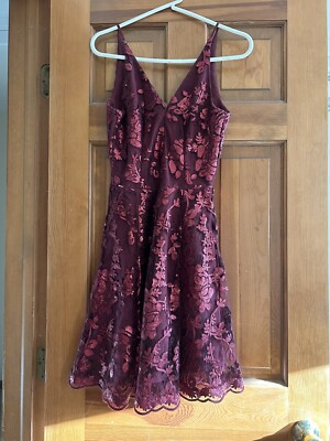 burgundy sequin lace dress Fitted Sequin Evening Dress LadivineCR381 – Sparkly Gowns main image 0