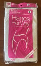 New VTG 1988 HANES HER WAY COMFORT SOFT PANTIES BRIEFS 3 PACK COTTON SZ 6