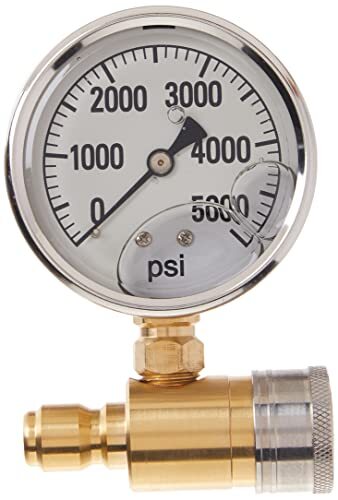Valley Industries Quick-Connect Pressure Gauge, 5,000 PSI, 3/8in. - Picture 4 of 5