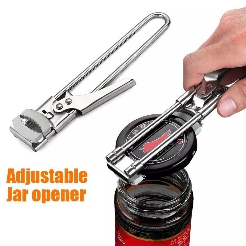2X Adjustable Multifunctional Stainless Steel Can Opener Jar Lid