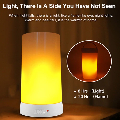 USB LED Flamme Licht Nachtlicht Fackel Feuer Lampe Flackernde Flammenlicht** - Bild 13 von 16