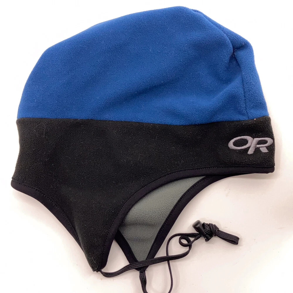 Outdoor Research Windstopper Fleece Blue Black Peruvian Winter Hat Ear Flaps S