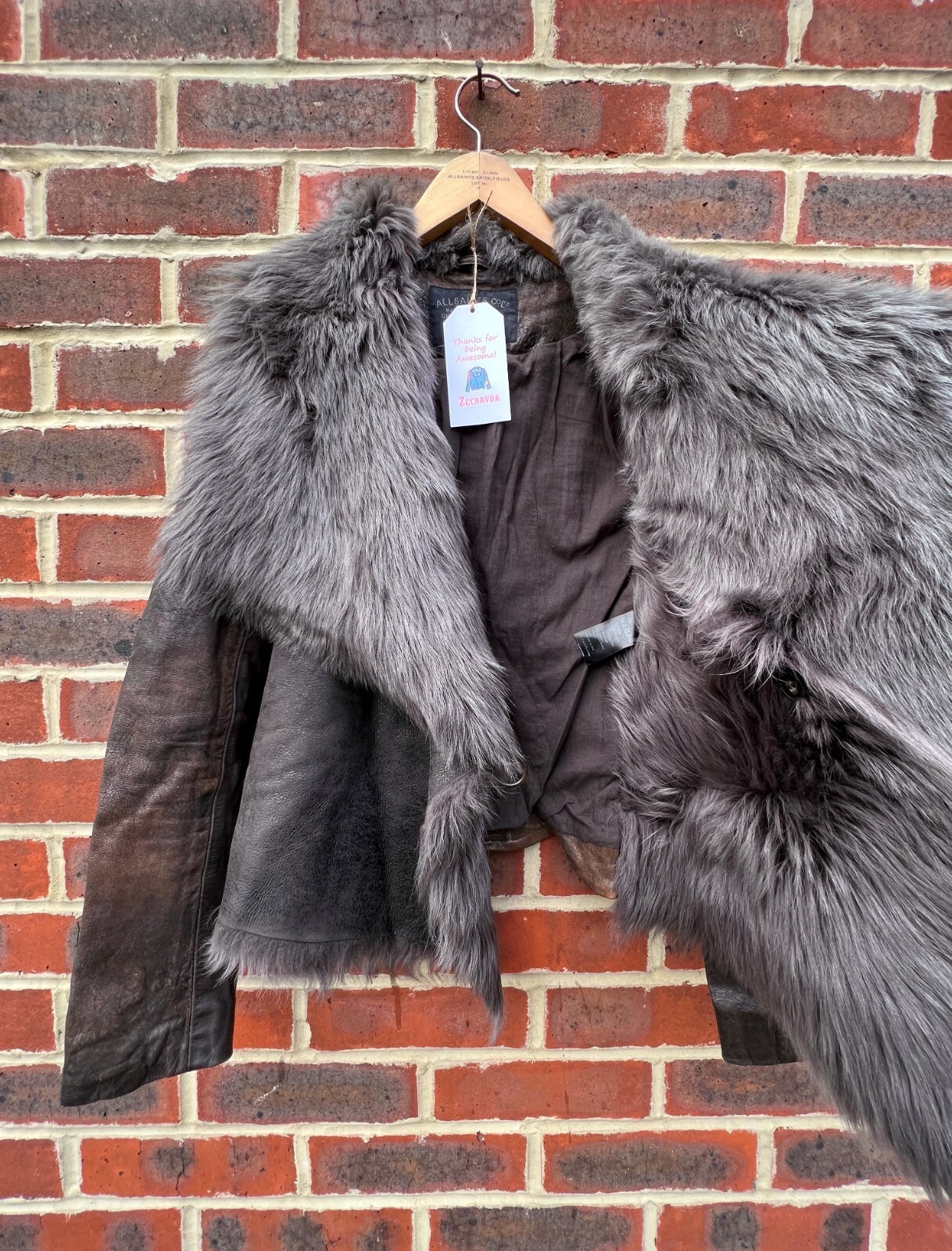 *STUNNING* All Saints Ladies MURES Sheepskin Shearling Leather Jacket