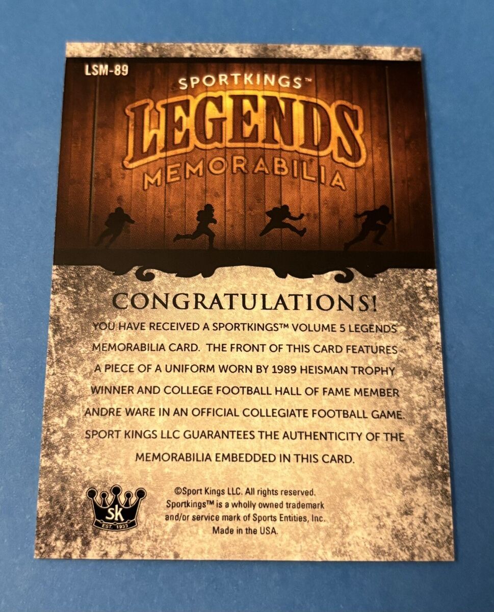 2024 Sport Kings Volume 5 Andre Ware Legends Game Worn Patch 2024 Sport Kings Volume 5 Andre Ware Legends Game Worn Patch