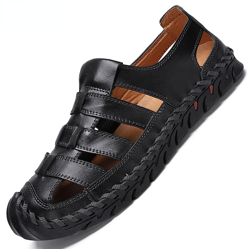 PANTOFOLA D’ORO Sandali uomo estivi morbidi vera pelle sandali romani piatti ciabatte da spiaggia