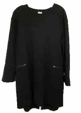 AMS Pure Dress Charcoal Gray 12 Stretch Knit Pull Over Zip Pockets