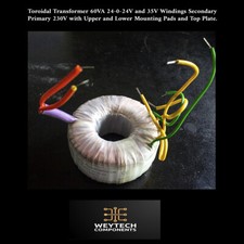 Tortec Toroidal Transformer 60VA Sec: 24-0-24V 35V Pri: 230VAC